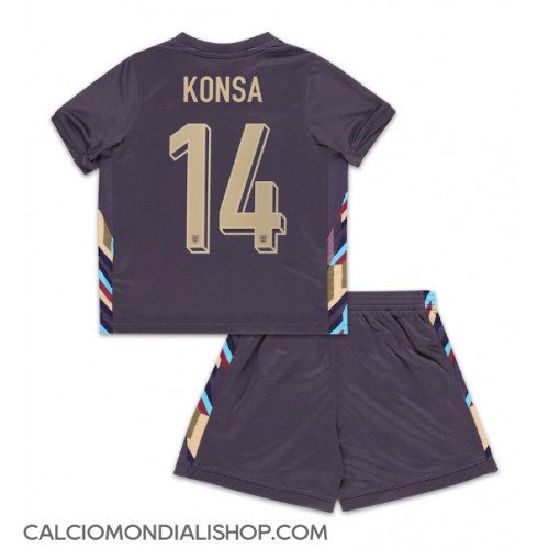 Maglie da calcio Inghilterra Ezri Konsa #14 Seconda Maglia Bambino Europei 2024 Manica Corta (+ Pantaloni corti)